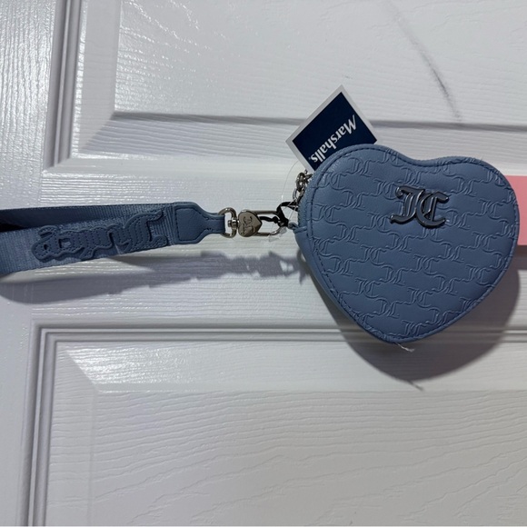 NWT Juicy Couture Team Juicy Forever Heart Zip Around in Dusty Blue - Picture 5 of 5